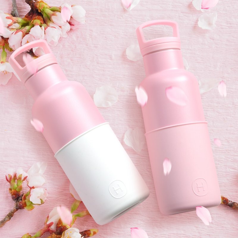 【双瓶组合】太妃 & 雪白-玫瑰粉2入 CinCin Déco系列 480ml - 水瓶/水壶 - 其他金属 粉红色