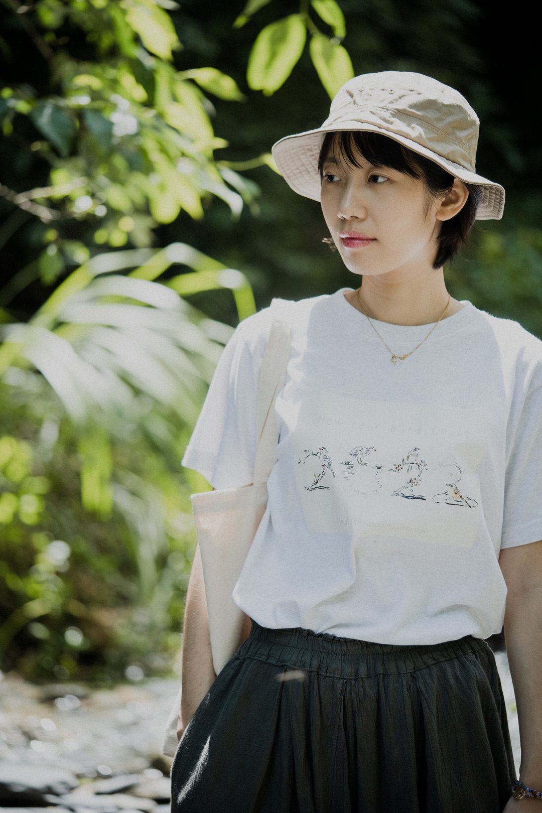 【2022飞鸟T】墨线手绘鸟印花 简约中性T-shirt 宽松百搭 - 男装上衣/T 恤 - 棉．麻 