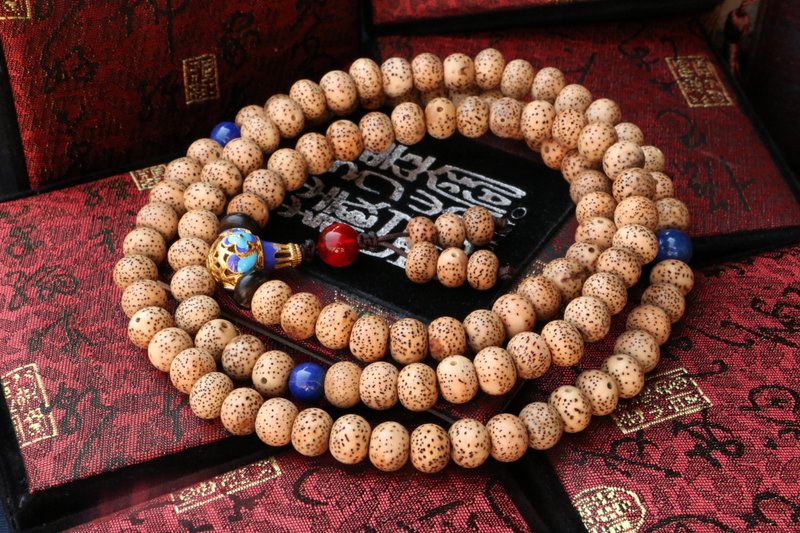 一年陈籽 星月菩提子 108颗 10x8mm 青金石 定制化设计 佛珠念珠 - 手链/手环 - 植物．花 