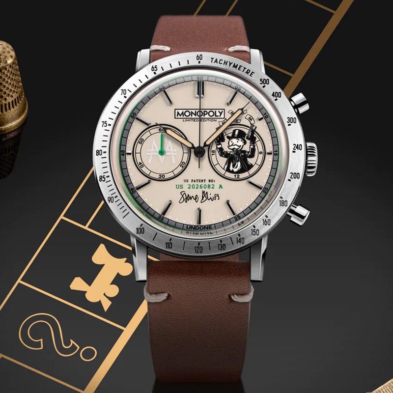 UNDONE  x Monopoly 大富翁 多功能手表 GTA 前插画师设计款 - 男表/中性表 - 不锈钢 咖啡色