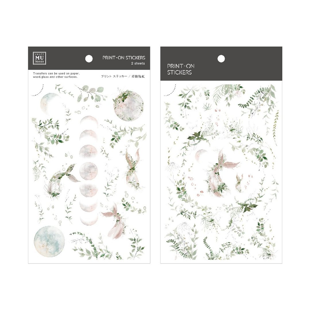 【Print-On Stickers 转印贴纸】no.90.人鱼泡沫 | 插画师系列 - 贴纸 - 其他材质 蓝色