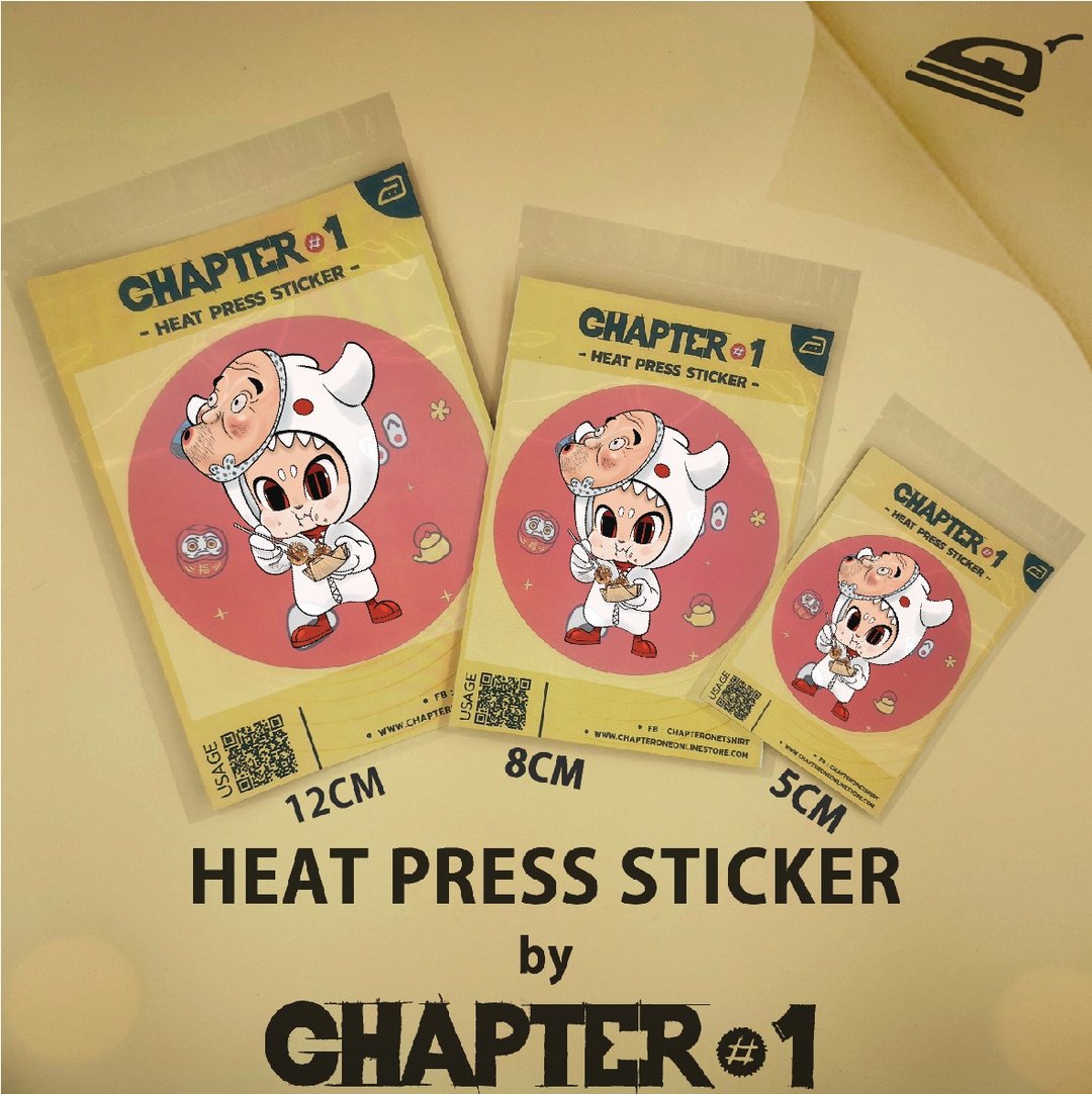 Hyoutokusu DemiDomi Heat Press Sticker 5, 8, 12 cms - 其他 - 其他材质 白色