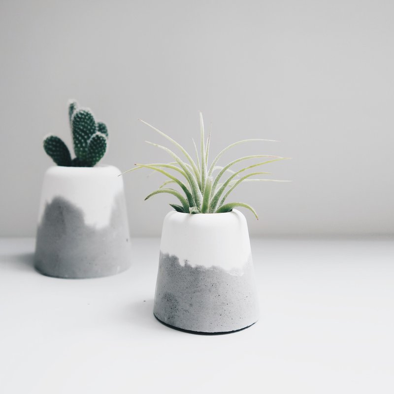 SNOW VOLCANO 雪火山 | 双色雪景水泥盆器・笔座・牙刷架 - 收纳用品 - 水泥 白色