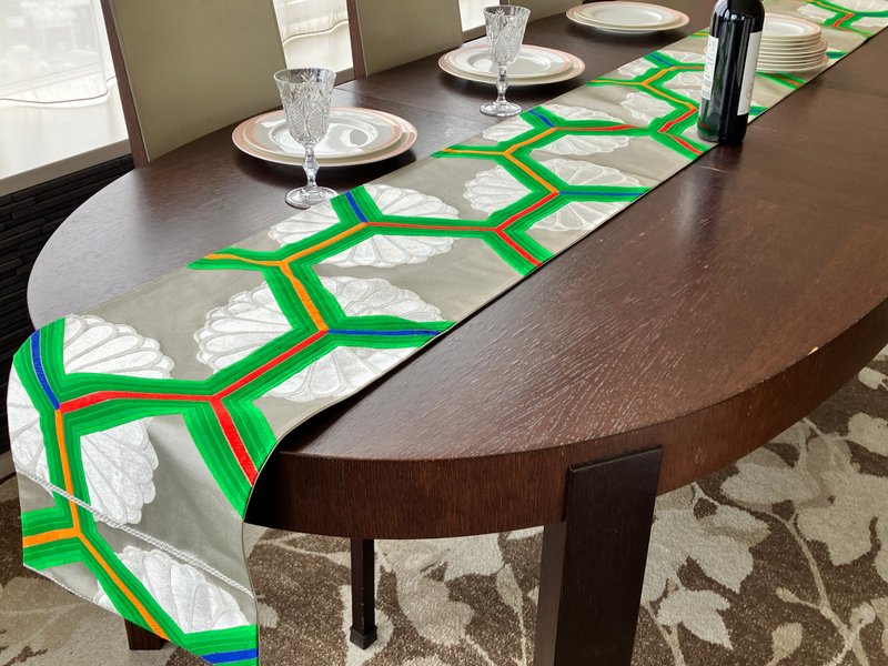 和服带桌旗 TR002 - 餐垫/桌巾 - 丝．绢 红色