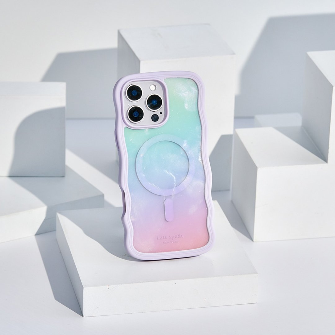 【kate spade】iPhone 16 系列 磁吸防摔手机壳 粉彩紫 - 手机壳/手机套 - 塑料 