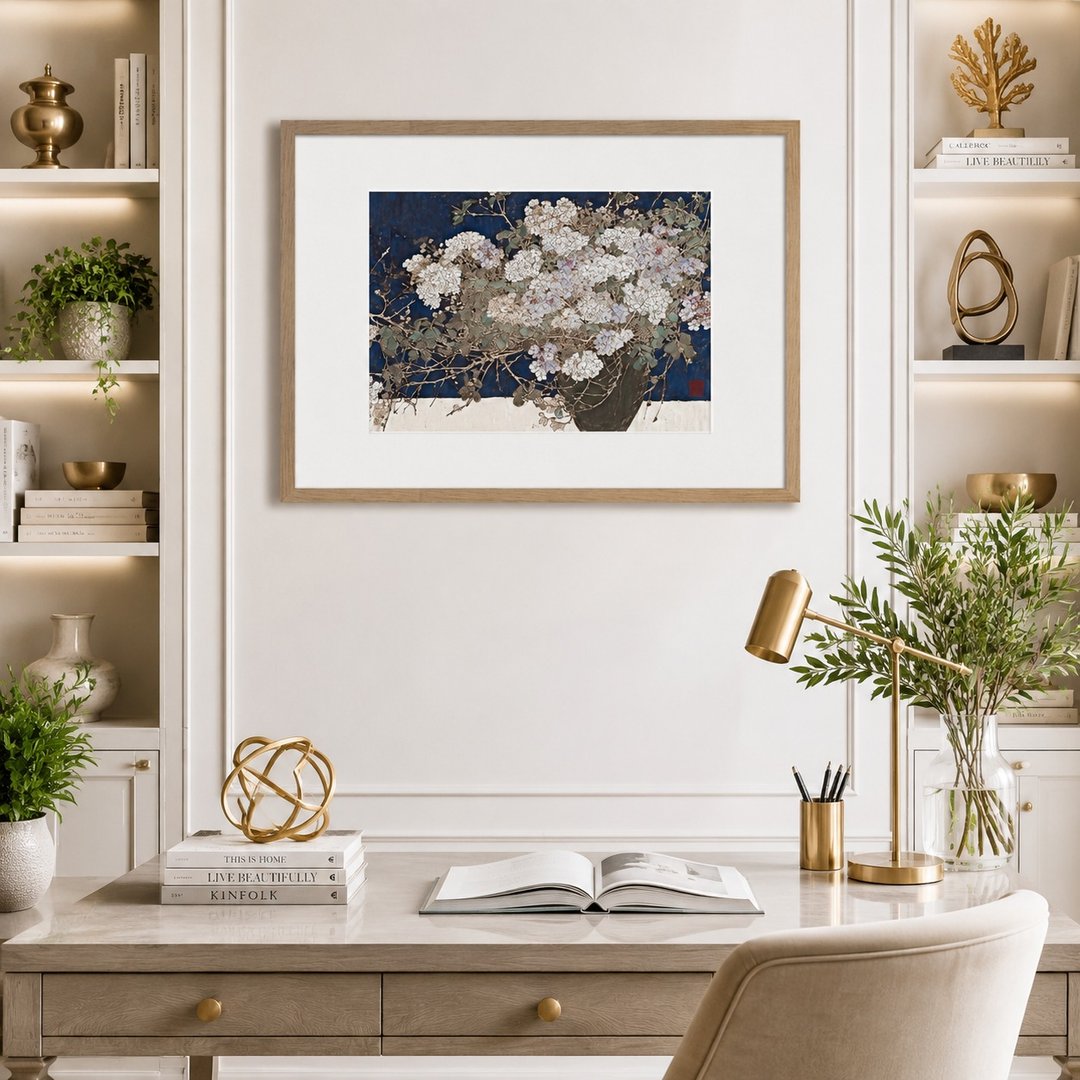 装饰画 - 花 | 挂画 | 入厝礼 | 中国风 | 挂画 | 民宿布置 | 送礼 | 摆饰 - 画框/相框 - 纸 卡其色