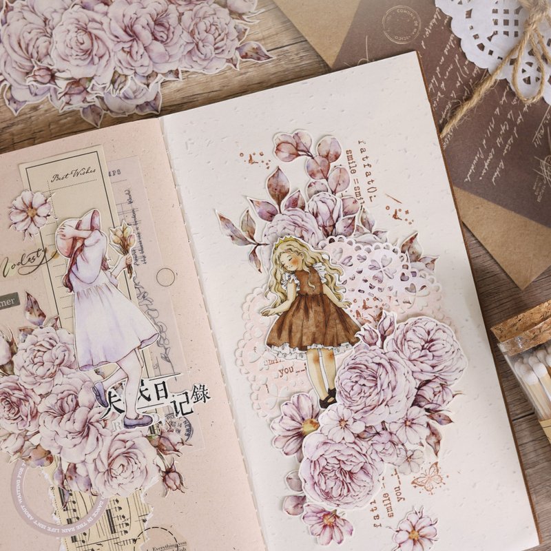 是花 复古奥斯汀月季 PET 和纸胶带 - 纸胶带 - 其他材质 多色