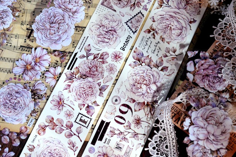 是花 复古奥斯汀月季 PET 和纸胶带 - 纸胶带 - 其他材质 多色