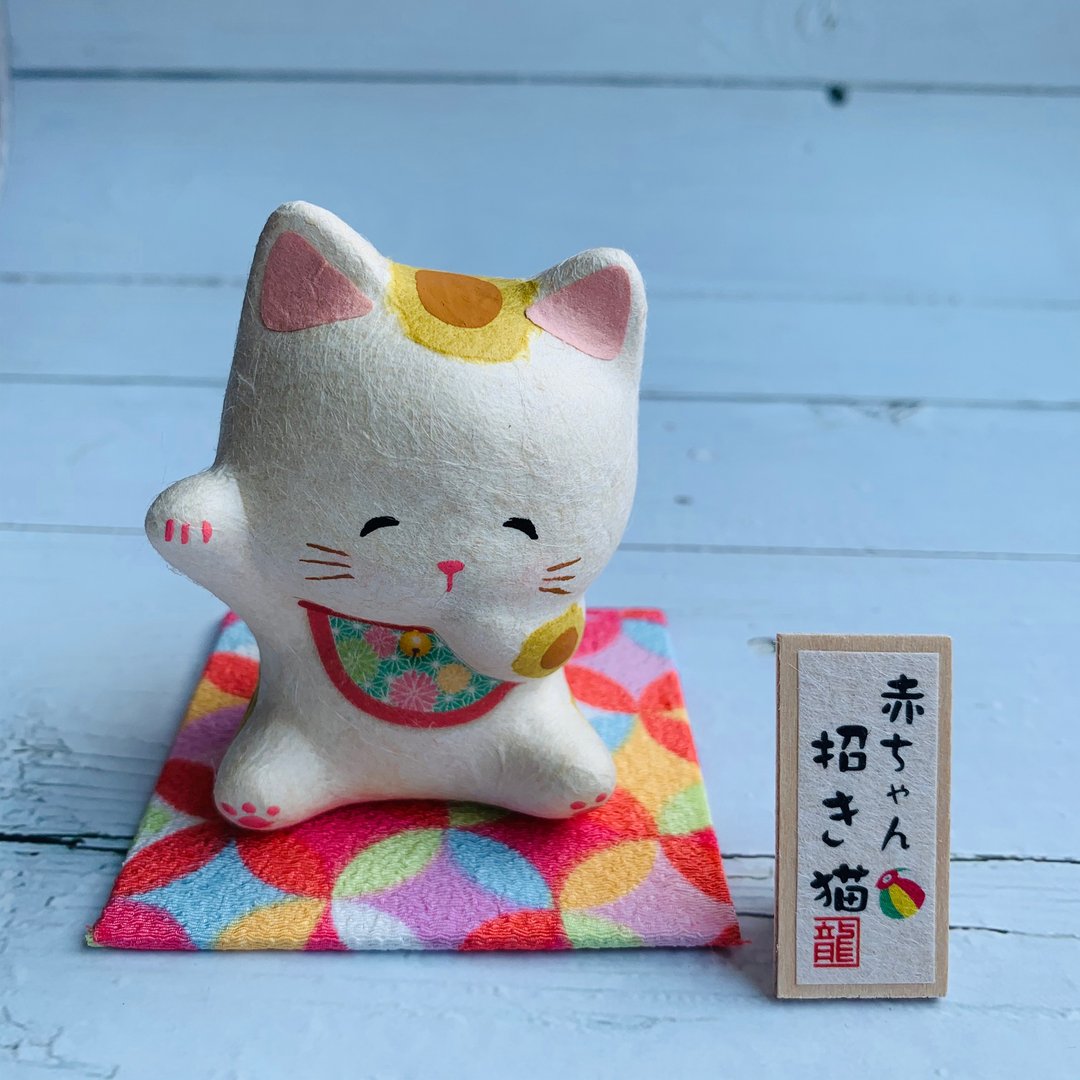 BABY招财猫-浅色-和纸招财猫 - 摆饰 - 纸 