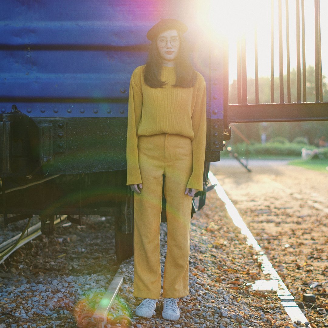 (SIZE S) MUSTARD YELLOW PANTS WITH HIGH WAIST AND FLY FRONT ZIPPER - 女装长裤 - 其他材质 黄色
