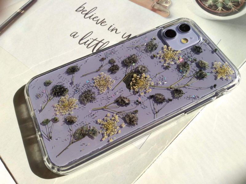 手作押花手机保护壳, 黑色满天星 - 手机壳/手机套 - 塑料 黑色