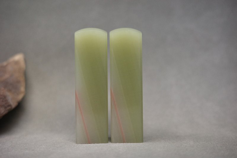 【好石多磨】A级青玉石_玉石印章_夫妻结婚对章_方章 - 印章/印台 - 玉石 绿色