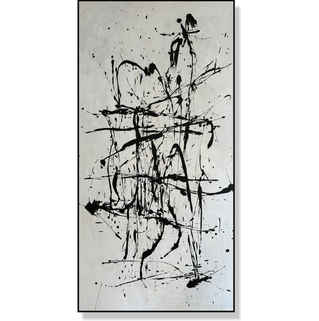 单色抽象艺术大型黑白线条画现代简约 - 墙贴/壁贴 - 压克力 多色
