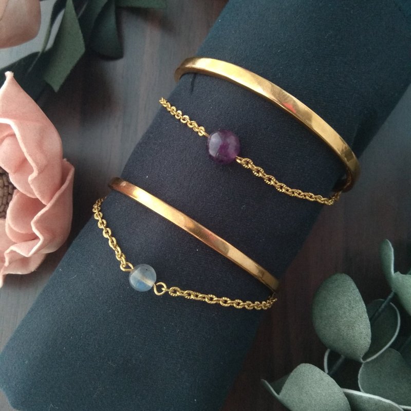 纯黄铜金属情侣对环礼物(优惠活动中) - 手链/手环 - 其他金属 