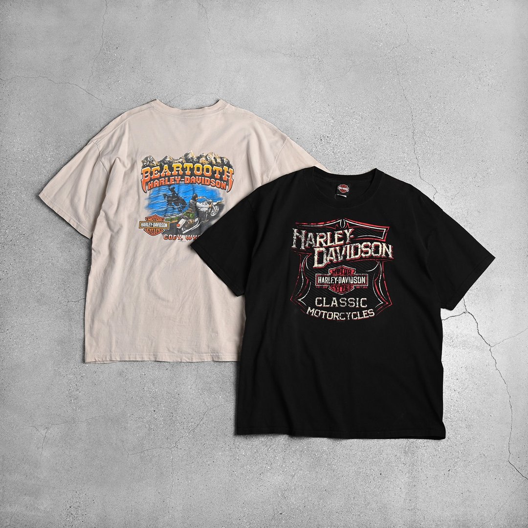 Vintage Harley-Davidson Tee / 美式休闲穿搭、美式图案T - 中性连帽卫衣/T 恤 - 棉 多色