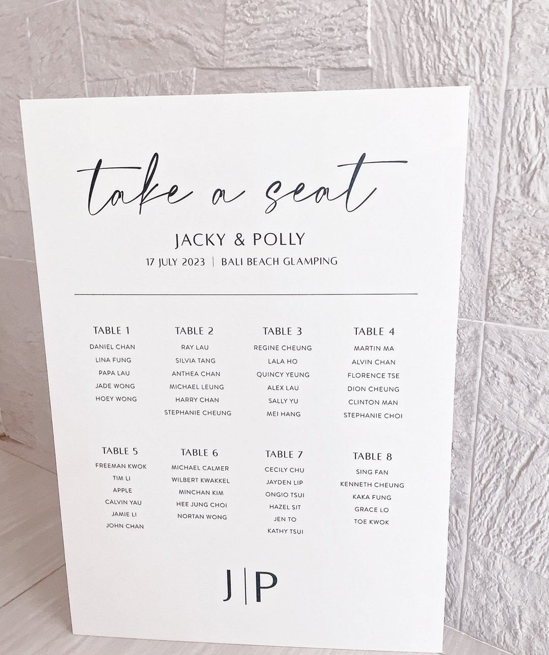 定制 黑白婚礼宾客座位牌 ACRYLIC WEDDING SEATING PLAN - 画框/相框 - 压克力 金色