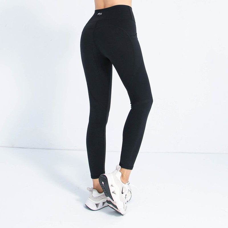 AM ME Stay Peachy (午夜黑) 爱心线蜜桃臀口袋运动裤 - 女装运动裤 - 其他人造纤维 黑色