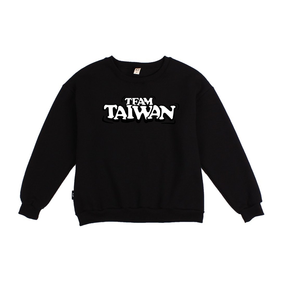 Team Taiwan B 款  大学 T/男上衣/女上衣/中性 T/刷毛上衣 - 男装上衣/T 恤 - 棉 黑色