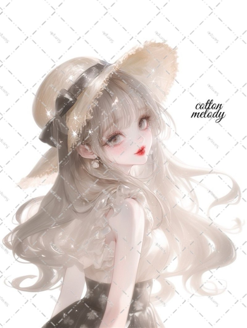 original sticker no.5633 人物贴纸 原创贴纸 女孩贴纸 原创人物贴纸 - 贴纸 - 纸 