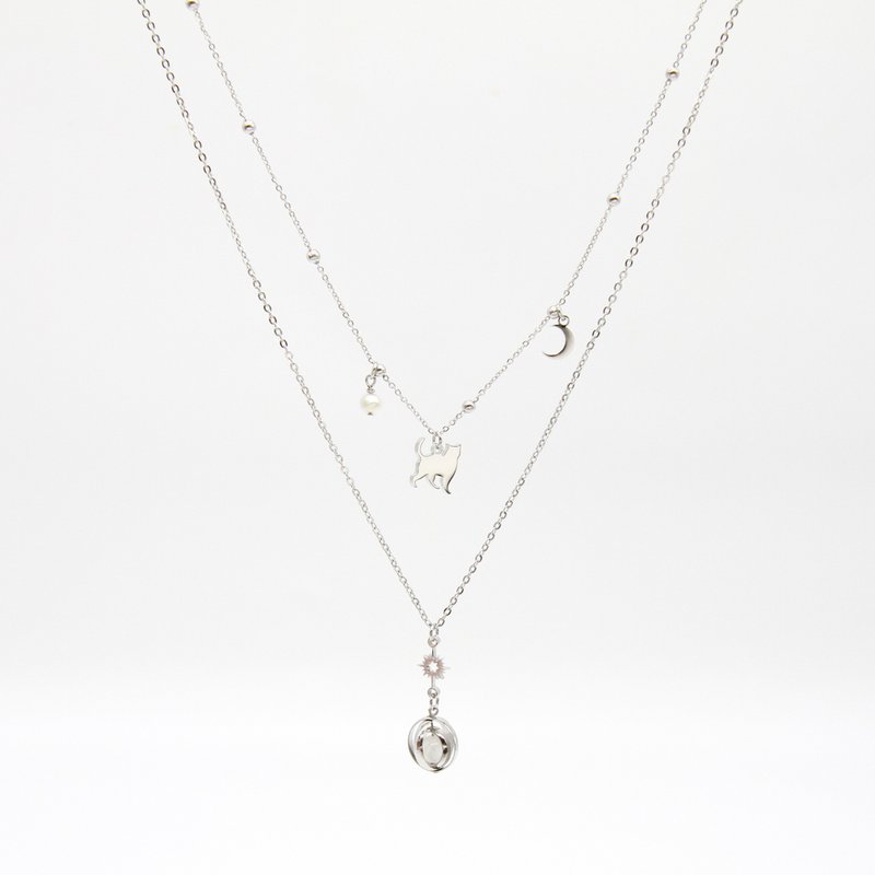 LunaWhisker 猫之絮语双项链 - 项链 - 不锈钢 