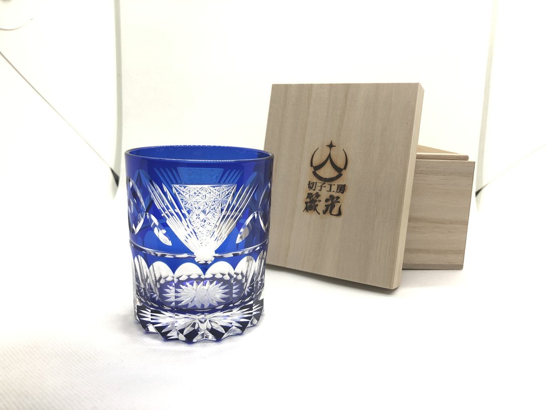Rock glass tied to a ball cloisonne - 玻璃杯 - 玻璃 蓝色