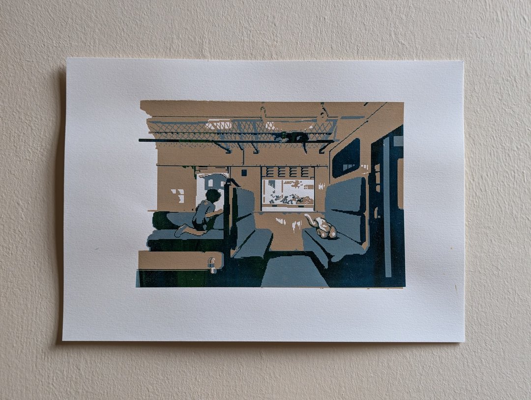 像素艺术与绢印 (泰国铁道之旅) - 海报/装饰画/版画 - 纸 