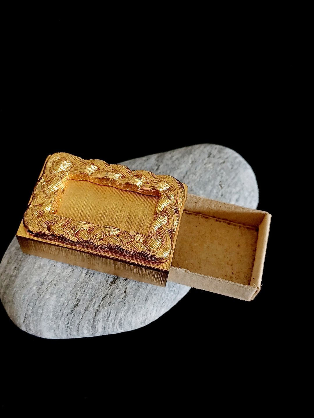 vintage jewelry  瑞典古董火柴盒镀金套 - 手链/手环 - 其他金属 