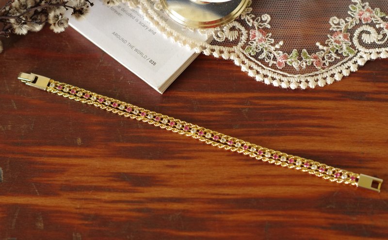 -古董金色莱茵石手链  BR170 - 手链/手环 - 其他金属 金色