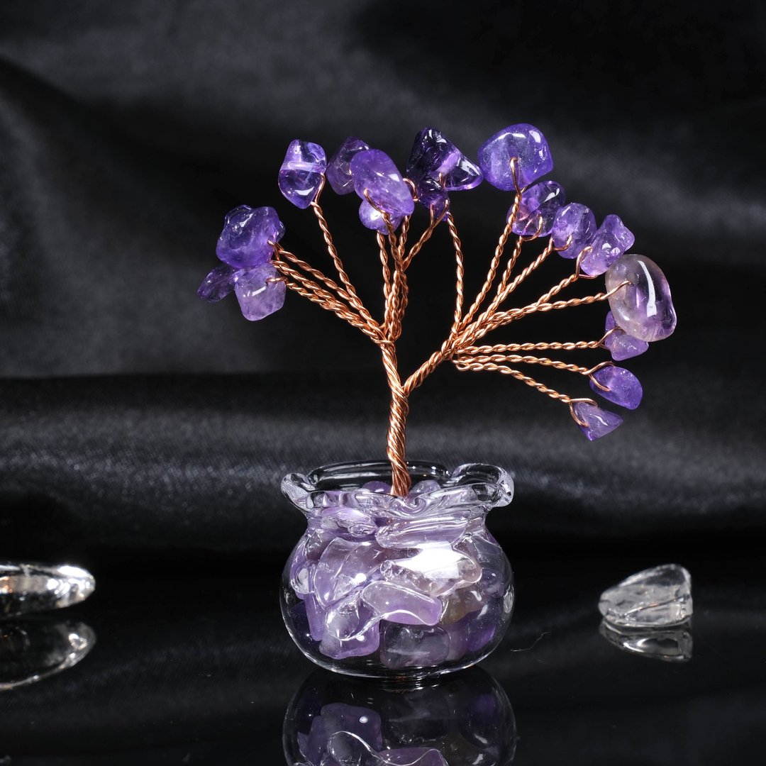 【Make a wish】紫水晶开运招财许愿水晶树 招好运招贵人水晶摆件 - 摆饰 - 水晶 紫色