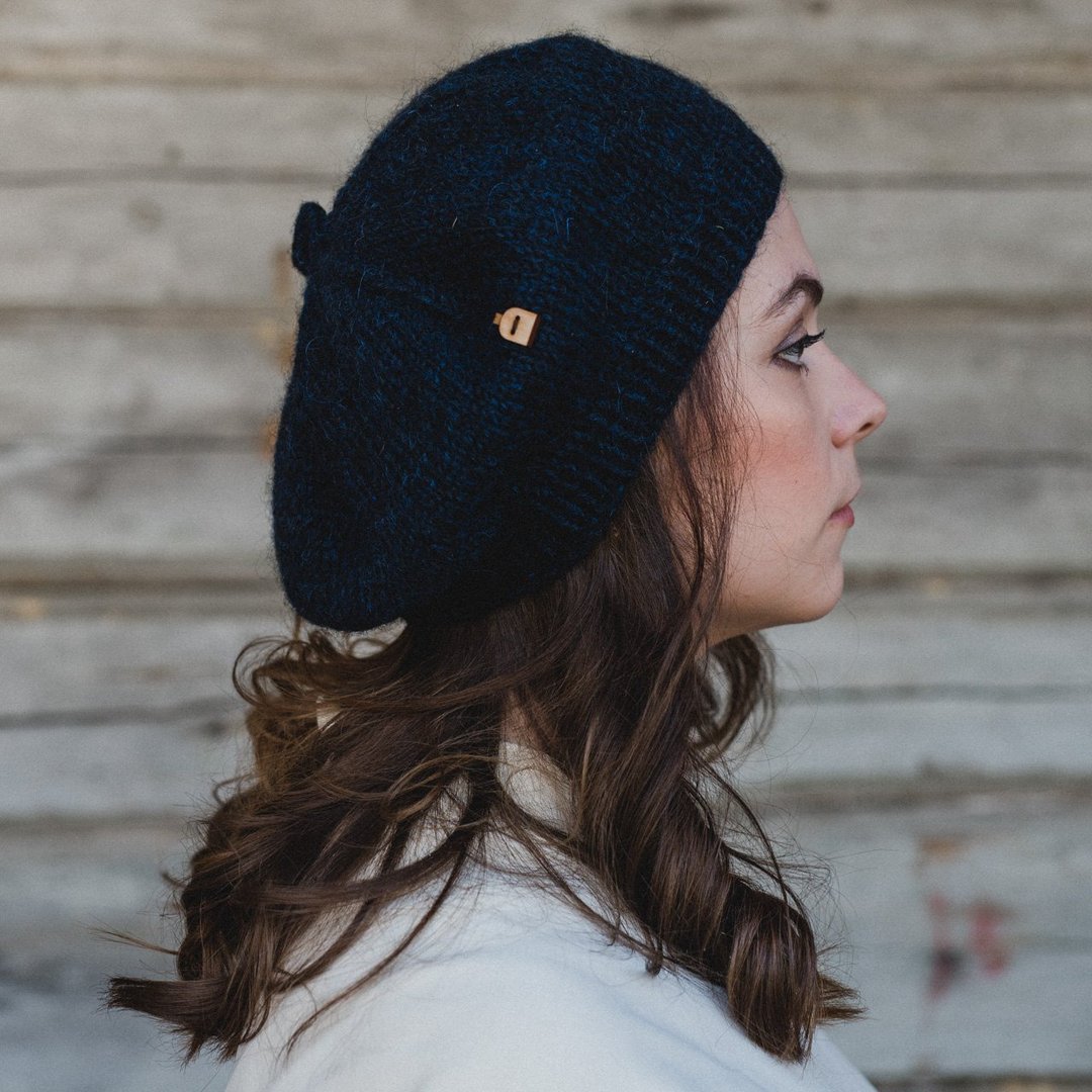 BERET 成人手工羊毛贝雷帽 (深蓝) - 帽子 - 羊毛 蓝色