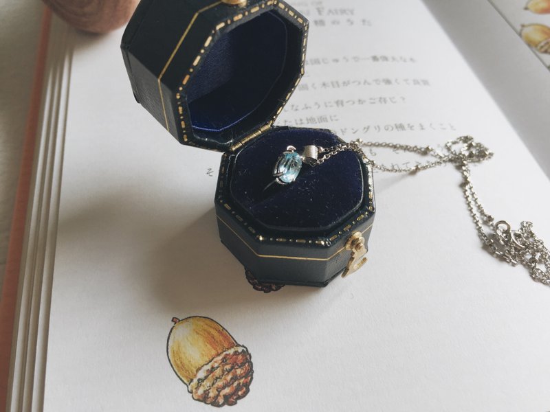 Enko | 追寻片刻的宁静 托帕石 925银锁骨项链 - 项链 - 半宝石 蓝色