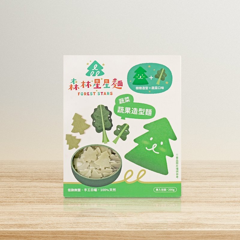 【森林面食】森林星星面-蔬菜口味X树树造型_旧款为菇菇造型 - 面/面线/米粉 - 新鲜食材 绿色