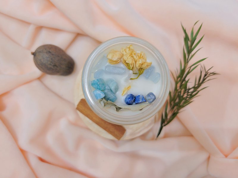 水晶蜡烛 脉轮蜡烛 喉轮 波赛顿 - 蜡烛/烛台 - 蜡 蓝色