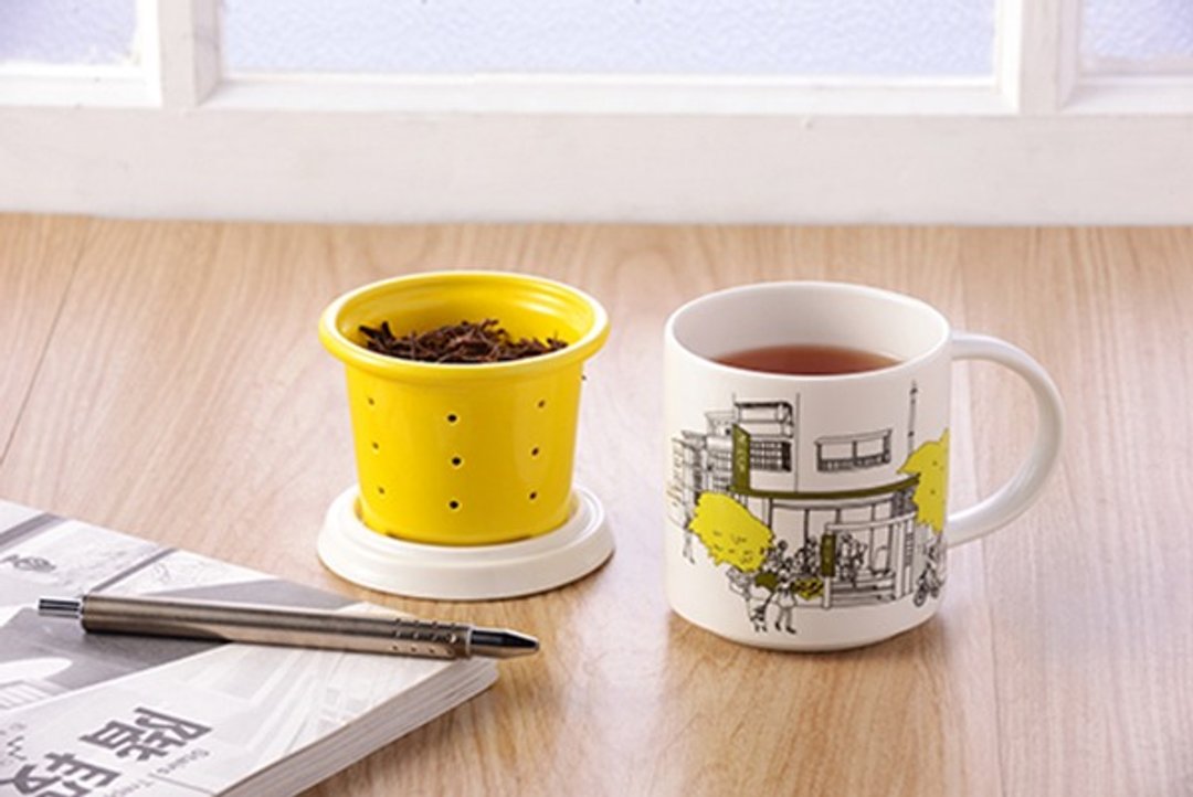 不二堂│T-MUG 永康茶所在马克杯 (白瓷黄) - 咖啡杯/马克杯 - 瓷 黄色