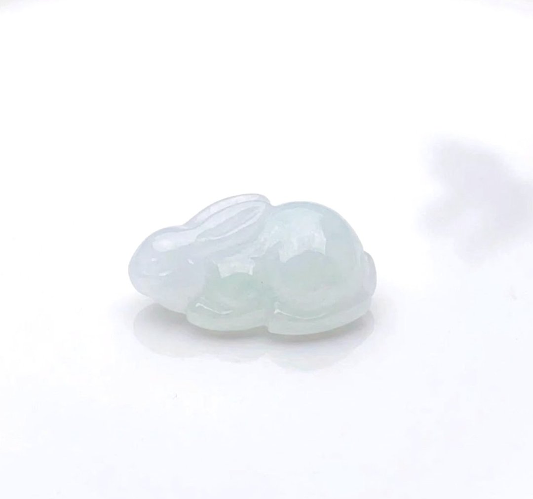 冰种翡翠小兔子 | 裸石 | 天然缅甸玉翡翠A货 | 送礼 | 台湾 - 金工/饰品 - 玉石 白色