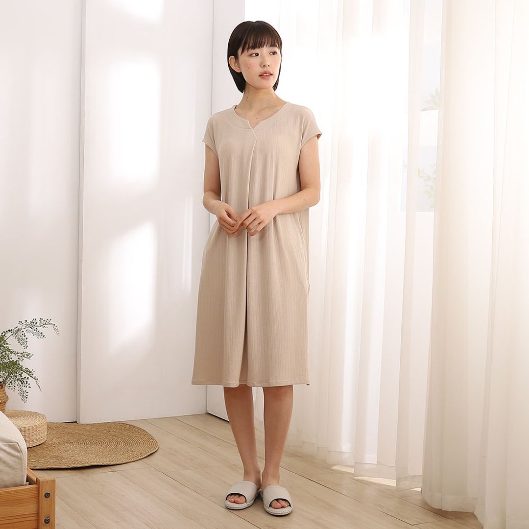 柔软触感杨柳布洋装-共2色 - 居家服/睡衣 - 棉 多色