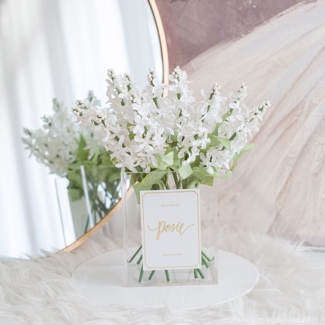 WHITE LILAC |  Paris vase for Home Decoration - 摆饰 - 纸 白色