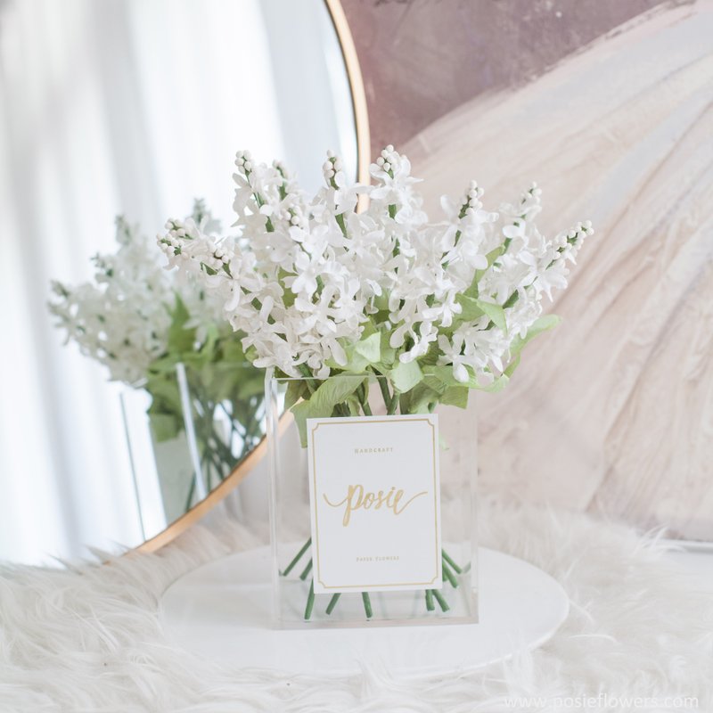 WHITE LILAC |  Paris vase for Home Decoration - 摆饰 - 纸 白色