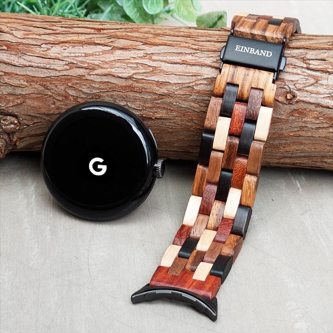 【木制表带】EINBAND Google Pixel Watch 天然木表带 MIX WOOD【B】 - 女表 - 木头 咖啡色