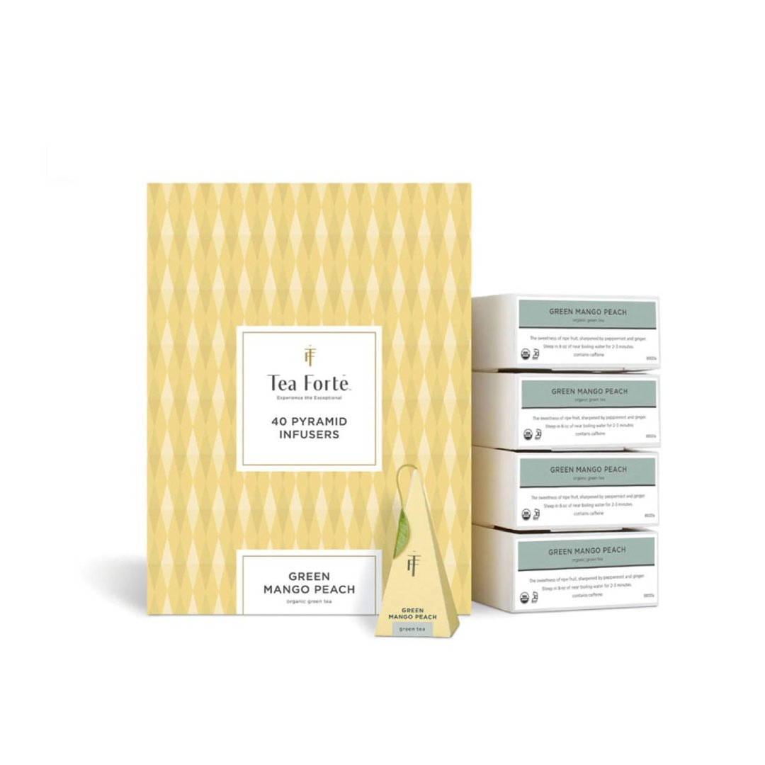 Tea Forte 40入金字塔型丝质茶包 - 蜜树香桃风味绿茶 - 茶 - 新鲜食材 