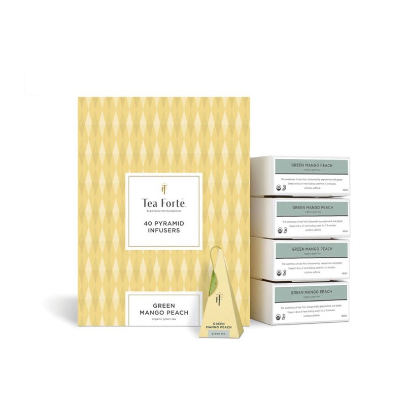 Tea Forte 40入金字塔型丝质茶包 - 蜜树香桃绿茶 - 茶 - 新鲜食材 