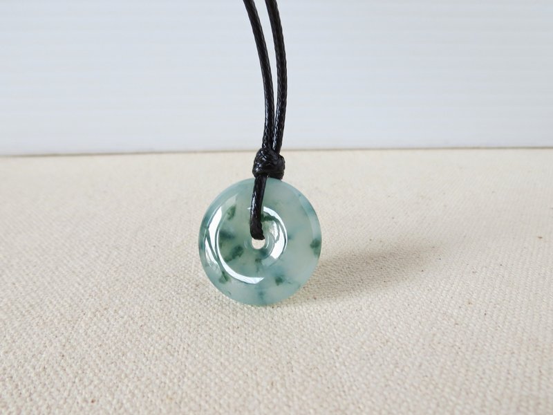 本命年【平安如意】飘花翡翠韩国蜡线项链*BS21*招财、防小人 - 项链 - 宝石 多色