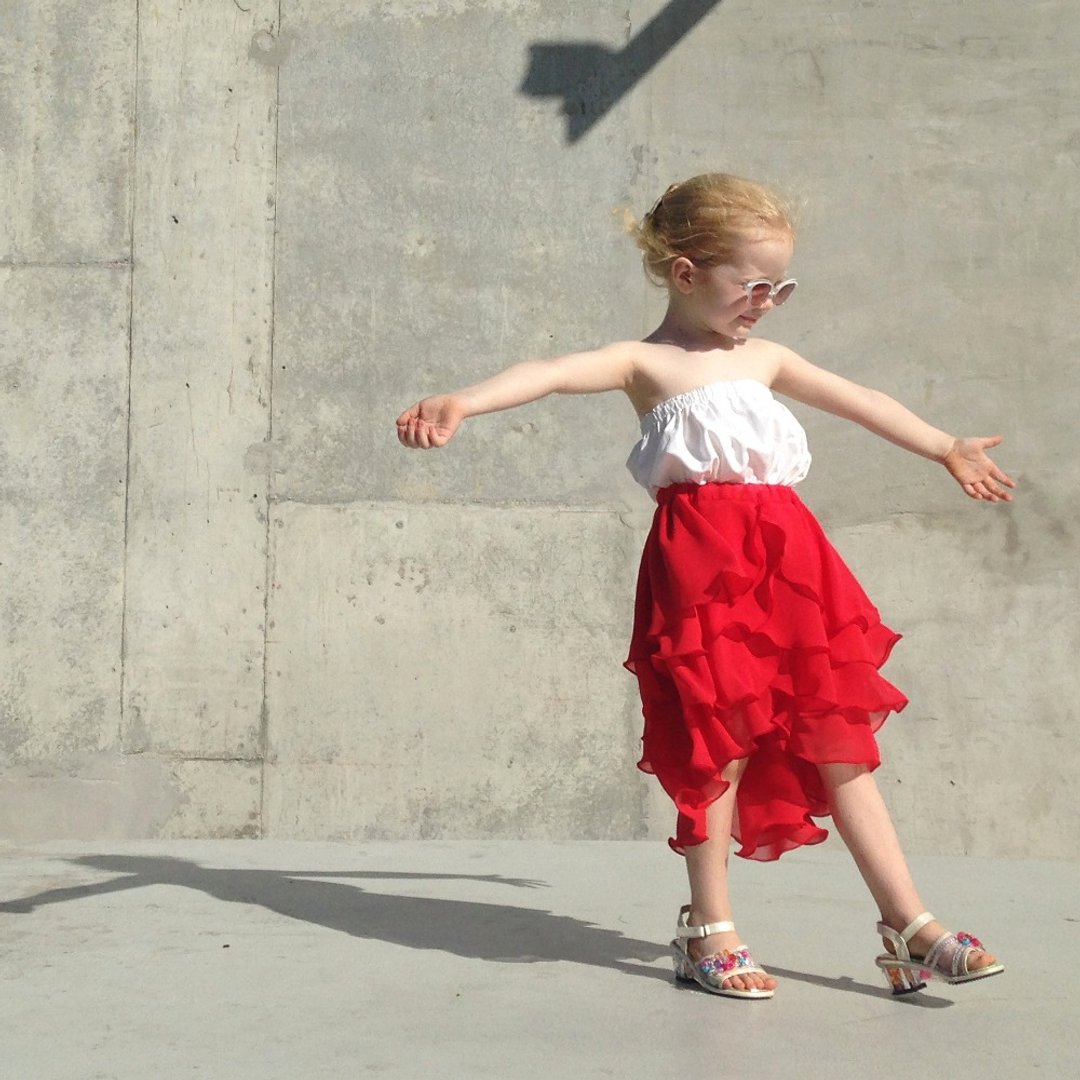 Girls Summer Party Skirt in Ferrari Red 1 - 4 Years - 洋装/连衣裙 - 聚酯纤维 红色