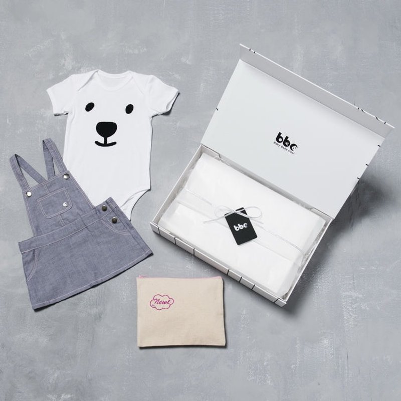 《baby baby cool》100%有机棉婴幼儿礼盒组合C-自信的Snow/黄线/蓝线/粉红线❤给宝宝礼盒的首选❤ - 满月礼盒 - 棉．麻 