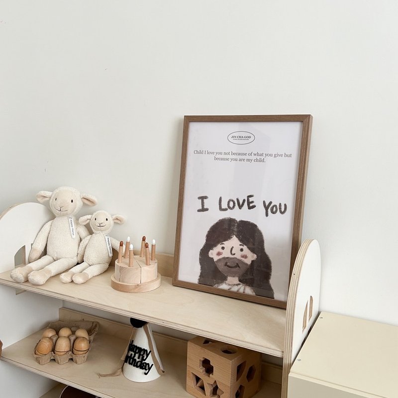 JIN CHA GOD-海报系列 I love you手绘款耶稣海报/基督/文创/海报 - 海报/装饰画/版画 - 纸 