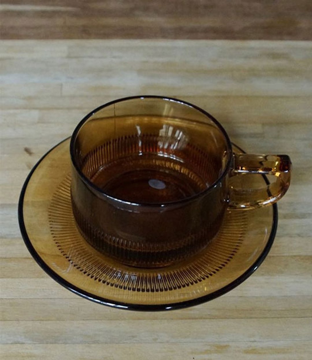 昭和摩登咖啡杯盘组-耐热琥珀 - 玻璃杯 - 玻璃 