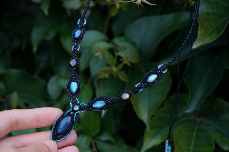 | 已售欣赏 | 原创设计拉长石项链 macrame labradorite necklace - 项链 - 宝石 