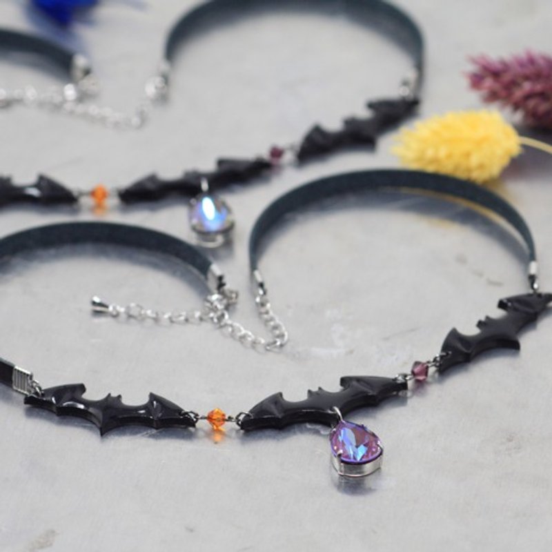 万圣夜 (水晶) 颈链 - 项链 - 塑料 黑色