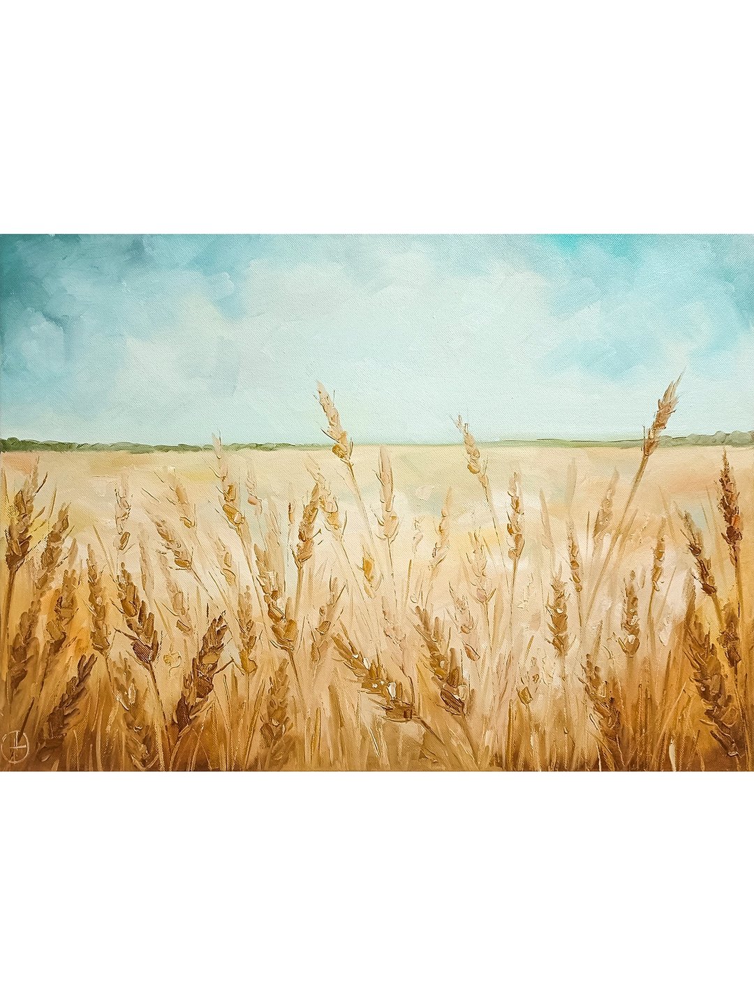 乡村风景油画 麦田艺术 简约风格 by Nadya Ya - 海报/装饰画/版画 - 其他材质 卡其色