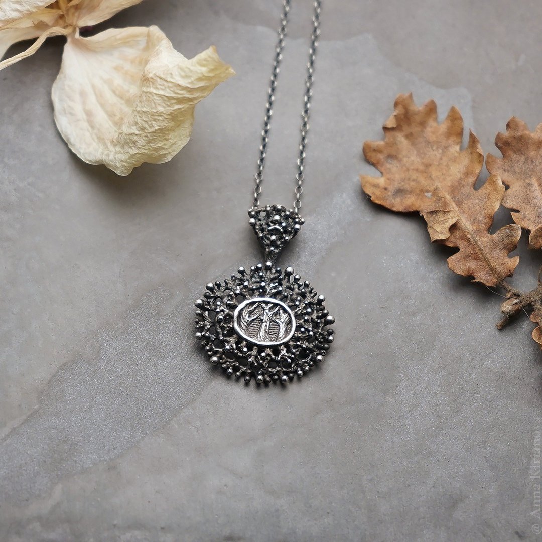 Secret Wood Pendant - 项链 - 纯银 银色